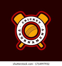 Modern professional Typography cricket sport super hero style vector emblem and template logo design with ball. Funny greetings for clothes, card, badge, icon, postcard, banner, tag, stickers, print.