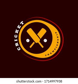 Modern professional Typography cricket sport super hero style vector emblem and template logo design with ball. Funny greetings for clothes, card, badge, icon, postcard, banner, tag, stickers, print.