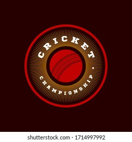 Modern professional Typography cricket sport super hero style vector emblem and template logo design with ball. Funny greetings for clothes, card, badge, icon, postcard, banner, tag, stickers, print.