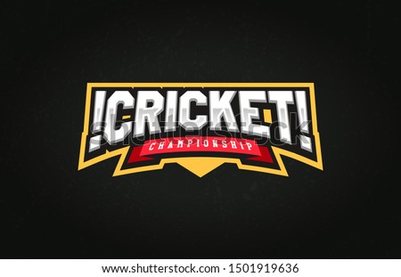 Modern professional Typography cricket sport super hero style vector emblem and template logo design with ball. Funny greetings for clothes, card, badge, icon, postcard, banner, tag, stickers, print.