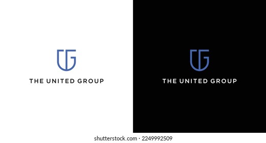 Modern and professional UG letter initial logo design 