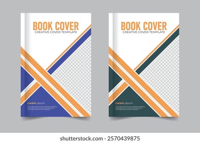 Modern and professional unique layout, Print-ready business book cover template, with image
