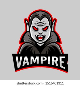 modern professional vampire sport logo or mascot illustration. Premium quality badge for tshirt design