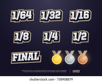 Modern professional vector 1/32, 1/16, 1/8, 1/4, 1/2, final. Template design