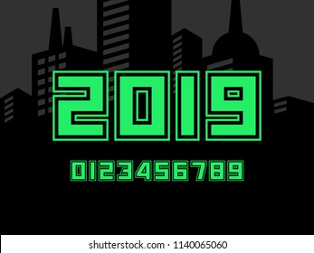 modern professional vector 2019 number design. number set