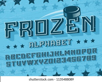 Modern professional vector 3d alphabet frozen. Custom typeface 