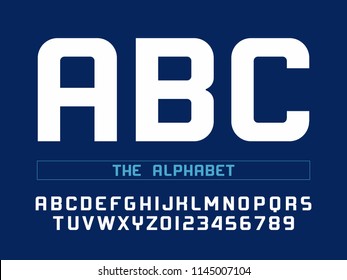 Modern professional vector alphabet with latin letters and numbers