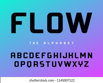 Modern professional vector alphabet with latin letters. flow typeface in gradient