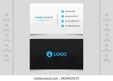 Modern and professional vector business card template