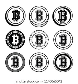 modern professional vector cryptocurrency coin set. bitcoins set