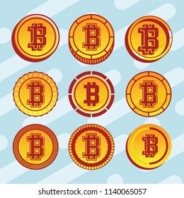 modern professional vector cryptocurrency coin set. bitcoins set