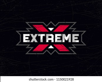 Modern professional vector emblem extreme in black theme - Shutterstock ID 1150021928