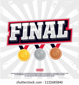 Modern professional vector final tournament and collection medals. Template design