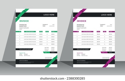 Modern And Professional Vector Invoice Design For Your Business.