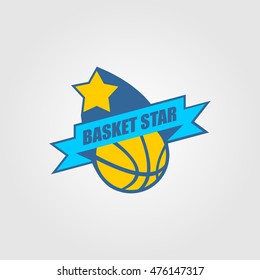 Modern professional vector logo for a basketball team. Vector Illustration. Flat Style Design