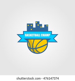 Modern professional vector logo for a basketball team. Vector Illustration. Flat Style Design
