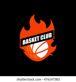 Modern professional vector logo for a basketball team. Vector Illustration. Flat Style Design