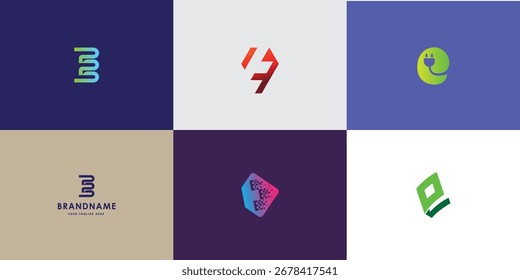 Moderna colección de logotipo de Vector profesional con letra E. Símbolo de marca limpio y versátil perfecto para empresas, empresas emergentes, identidad corporativa y marca. Vector editable y escalable.
