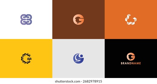 Moderna colección de logotipo de Vector profesional con letra G. Símbolo de marca limpio y versátil perfecto para empresas, empresas emergentes, identidad corporativa y marca. Vector editable y escalable.