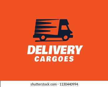 Modern professional vector logo delivery cargoes in orange theme