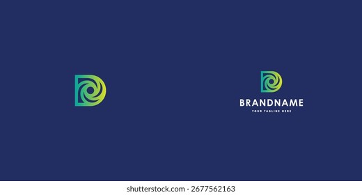 Modern professional vector logo design featuring letter D. Clean and versatile branding symbol perfect for businesses, start-ups, corporate identity and personal branding. Editable and scalable vector