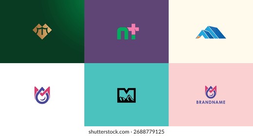 Colección de diseño de logotipo de Vector profesional moderno. Símbolo de marca limpio y versátil perfecto para empresas, start-ups, identidad corporativa y marca personal. Vector editable y escalable