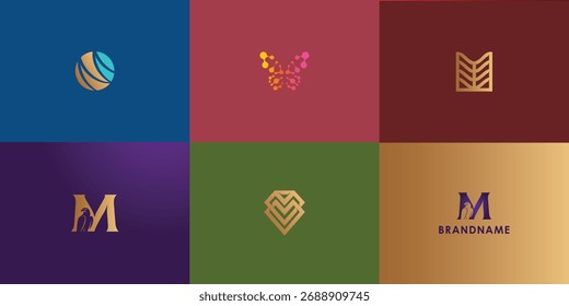 Modern professional vector logo design featuring letter M. Clean and versatile branding symbol perfect for businesses, start-ups, corporate identity and personal branding. Editable and scalable vector