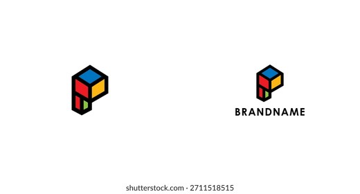 Design de logotipo vetor profissional moderno com letra P. Símbolo de marca moderno perfeito para empresas, start-ups, identidade de marca e marca pessoal. Modelo de design de vetor.