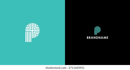 Diseño de logotipo de Vector profesional moderno con letra P. Símbolo de marca moderno perfecto para empresas, empresas emergentes, identidad de marca y marca personal. Plantilla de diseño de Vector.
