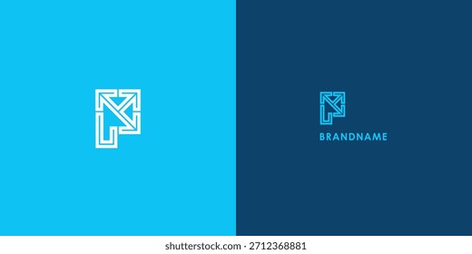 Modern professional vector logo design featuring letter P. Modern branding symbol perfect for businesses, start-ups, Brand identity and personal branding. Vector design template.

