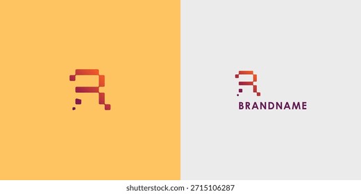 Modern professional vector logo design featuring letter R. Modern branding symbol perfect for businesses, start-ups, Brand identity and personal branding. Vector design template.