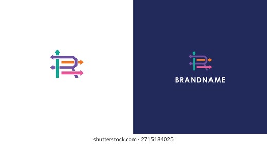 Diseño de logotipo de Vector profesional moderno con letra R. Símbolo de marca moderno perfecto para empresas, empresas emergentes, identidad de marca y marca personal. Plantilla de diseño de Vector.