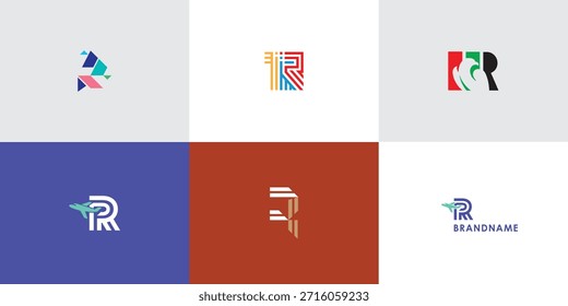 Diseño de logotipo de Vector profesional moderno con letra R. Símbolo de marca moderno perfecto para empresas, empresas emergentes, identidad de marca y marca personal. Plantilla de diseño de Vector.