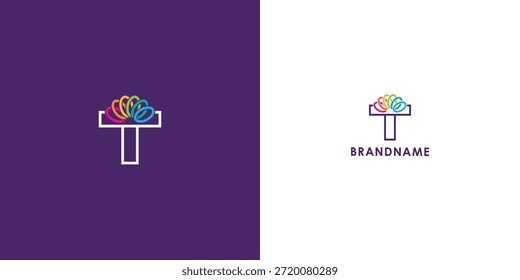 Diseño de logotipo de Vector profesional moderno con letra T. Símbolo de marca moderno perfecto para empresas, empresas emergentes, identidad de marca y marca personal. Plantilla de diseño de Vector.