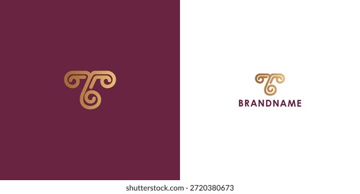 Modernes professionelles Vektorlogo-Design mit Buchstabe T. Modernes Branding-Symbol, perfekt für Unternehmen, Start-ups, Markenidentität und persönliches Branding. Vorlage für Vektordesign.

