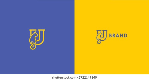 Diseño de logotipo de Vector profesional moderno con letra U. Símbolo de marca moderno perfecto para empresas, empresas emergentes, identidad de marca y marca. Plantilla de diseño de Vector. silueta del logotipo del gato.