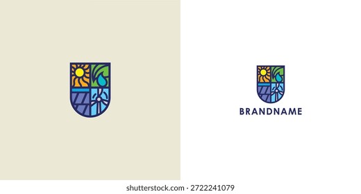 Design de logotipo vetor profissional moderno com letra U. Símbolo de marca moderno perfeito para empresas, start-ups, identidade de marca e marca pessoal. Modelo de design de vetor.