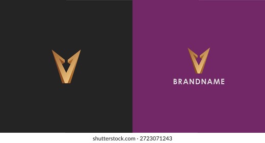 Diseño de logotipo de Vector profesional moderno con letra V. Símbolo de marca moderno perfecto para empresas, empresas emergentes, identidad de marca y marca personal. Plantilla de diseño de Vector.