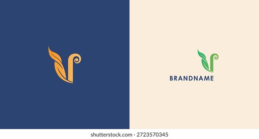 Diseño de logotipo de Vector profesional moderno con letra V. Símbolo de marca moderno perfecto para empresas, empresas emergentes, identidad de marca o marca personal. Plantilla de diseño de Vector. Diseño moderno del logotipo con el símbolo de la hoja.

