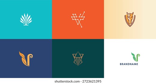 Colección de diseño de logotipo de Vector profesional moderno con letra V. Símbolo de marca moderno perfecto para empresas, empresas emergentes, identidad de marca o marca personal. Plantilla de diseño de Vector.

