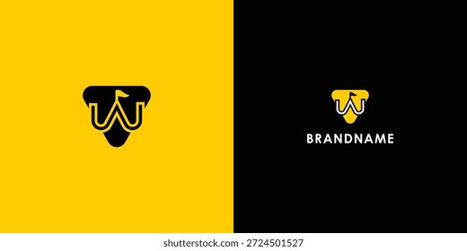 Modern professional vector logo design featuring letter W. Modern branding symbol perfect for businesses, start-ups, Brand identity and personal branding. Vector design template. Letter W logo forms the symbol of a camping.


