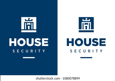 Modern professional  vector logo house security in blue theme