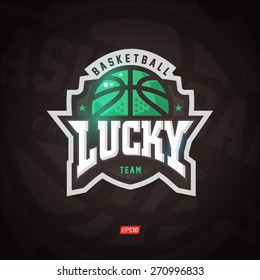 Modern Professional Vector Lucky Logo For A Basketball Team