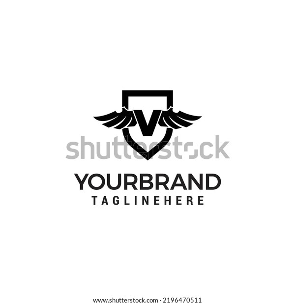 Modern Professional Wings Shield Template Logo Stock Vector Royalty