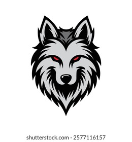 Modern professional wolf logo for a 
 e sport team illustration