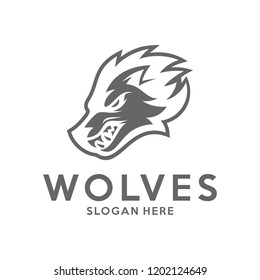 Modern professional Wolf logo for a sport team. Wolf logo vector illustration.