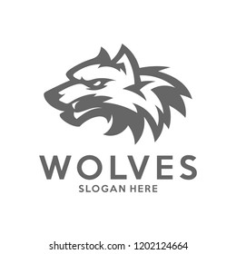 Modern professional Wolf logo for a sport team. Wolf logo vector illustration.