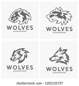 Modern professional Wolf logo for a sport team. Wolf logo vector illustration.