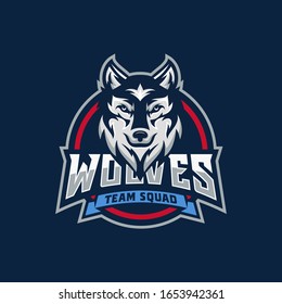 Modern professional wolf logo for a sport team