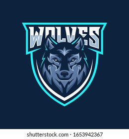 Modern professional wolf logo for a sport team